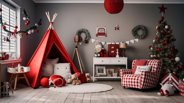 style de décoration de Noël intérieur mignon et moderne