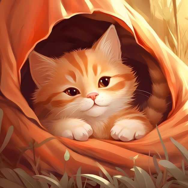 style de dessin animé de chat mignon