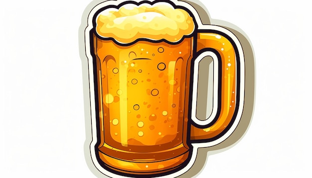 style dessin animé formes simples tasse de bière en verre