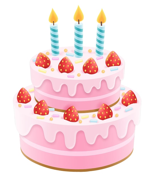 Style de dessin animé de gâteau d'anniversaire