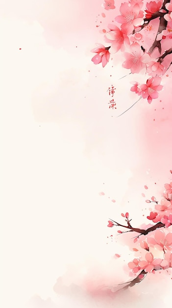 style d'encre d'arrière-plan coréen en rose