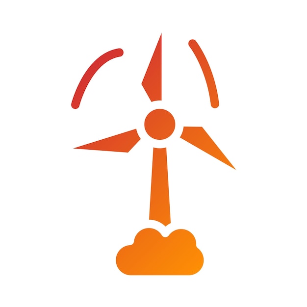 Style de l'icône de la turbine éolienne de conception vectorielle