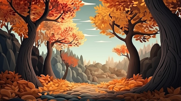 style d'illustrateur de livres pour enfants de la forêt d'automne