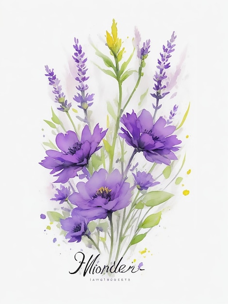 Style de logo de haute qualité Aquarelle fleur