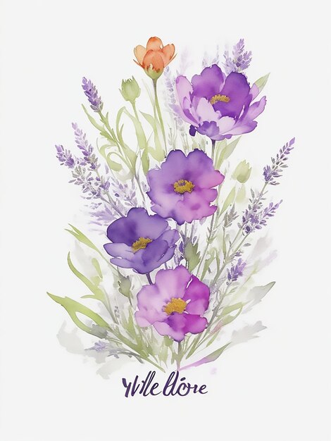 Photo style de logo de haute qualité aquarelle fleur
