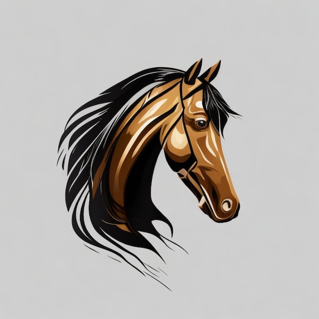 style de logo d'une tête de cheval face