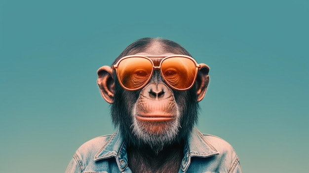 Un style de lunettes de soleil cool de chimpanzé génératif