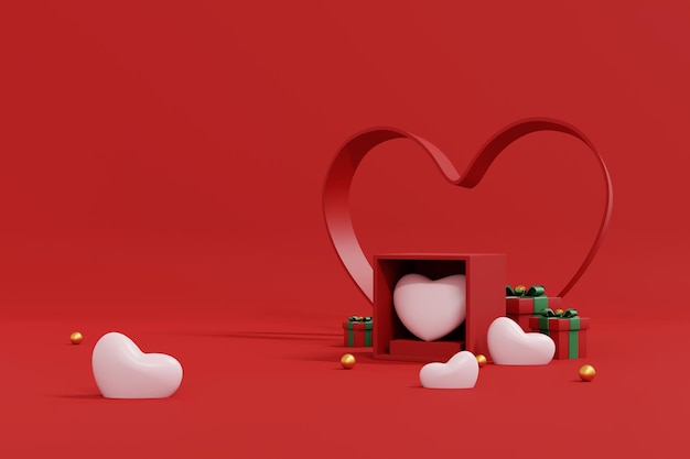 Style minimal de fond abstrait pour la présentation du produit de marque le jour de la Saint-Valentin heureuse