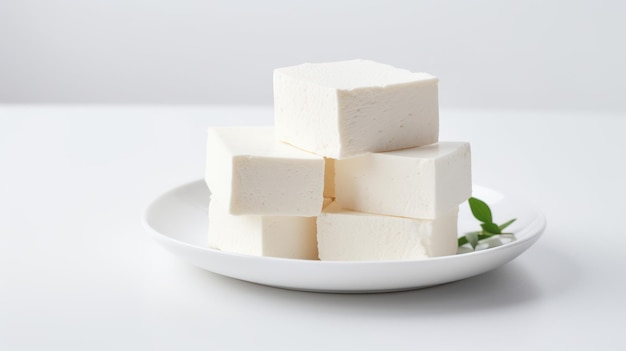 Style minimal de tofu sur fond blanc généré par AI généré par AI