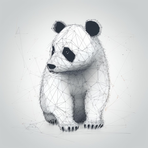 Style minimaliste d'un petit panda avec des traits simples