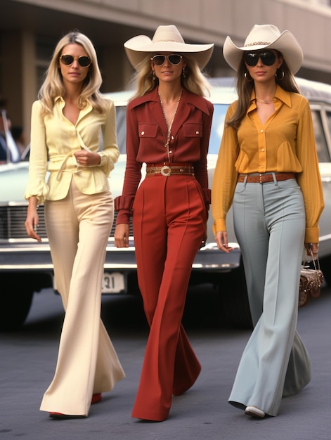 Style de mode des années 1960 les années 1970 les années soixante-dix l'élégance assez mignon belle robe rétro pop souriante glamour retour dans le passé nostalgie cool drôle