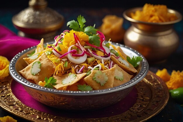 Le style de la nourriture Papdi Chaat