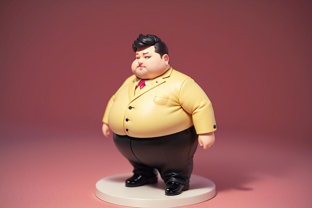 Le style des personnages de dessins animés de Fat Boy Style d'anime Papier peint gras Modèle d'arrière-plan Rendering de personnages