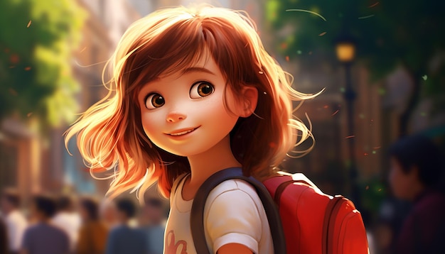 un style pixar d'animation de personnage d'enfant très mignon