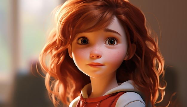 un style pixar d'animation de personnage d'enfant très mignon