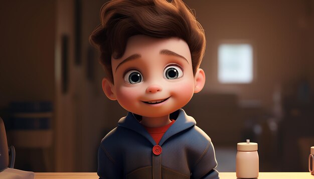 un style pixar d'animation de personnage d'enfant très mignon