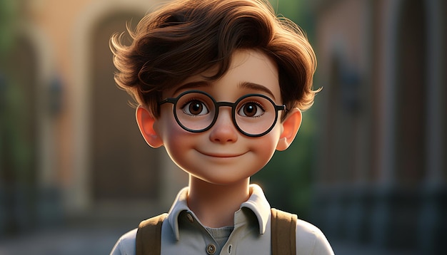 un style pixar d'animation de personnage d'enfant très mignon