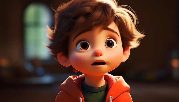 un style pixar d'animation de personnage d'enfant très mignon