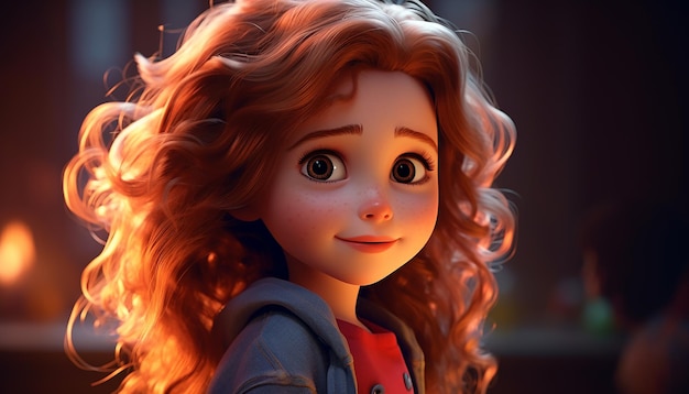 un style pixar d'animation de personnage d'enfant très mignon