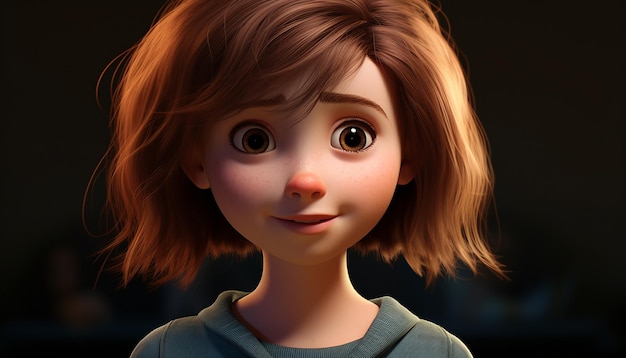 un style pixar d'animation de personnage d'enfant très mignon