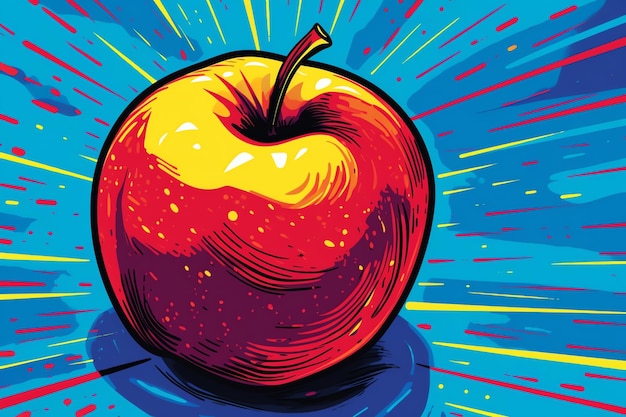 Un style pop art d'une pomme