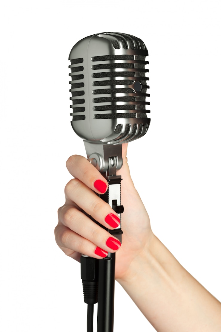 Photo style rétro de microphone audio