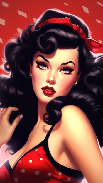 style rétro pin up girl illustration