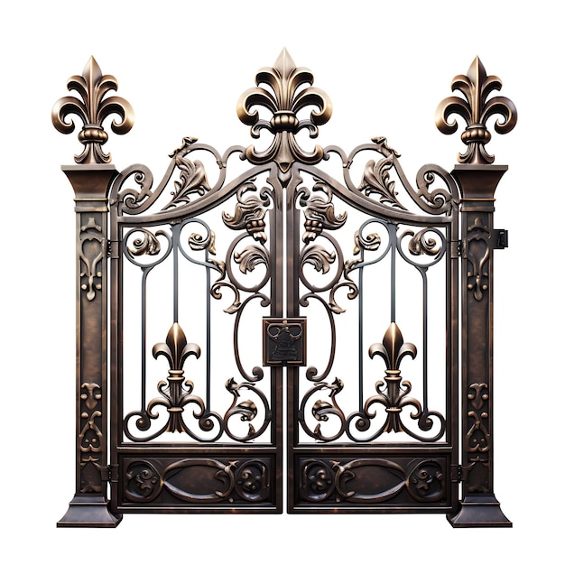 Style surréaliste de Swing Gate avec Fleur De Lis Design avec une seule feuille conception d'idée créative