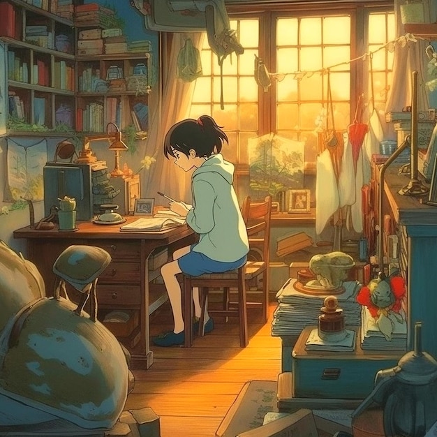 style de toile de fond rappelant le studio Ghibli