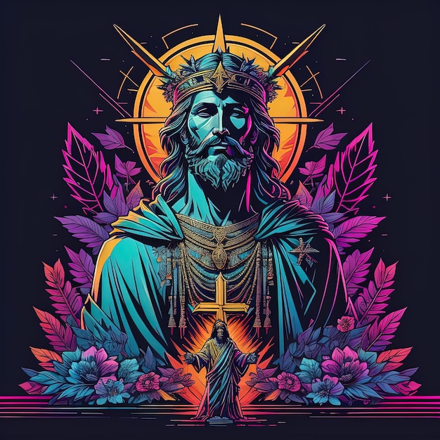 Style de vecteur illustration colorée Jésus christ