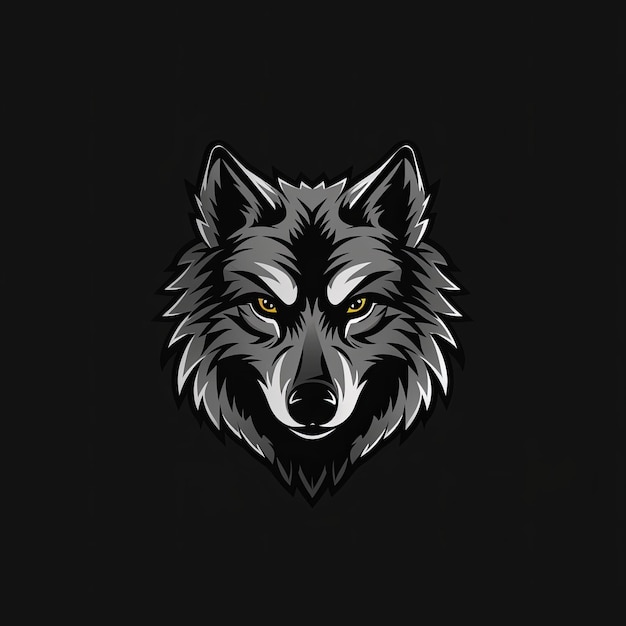 Photo style vectoriel du logo de la tête de loup simple