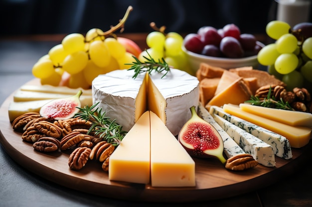 Style de vie sur un plateau de fromages fantaisie Vie authentique