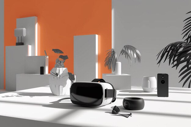 Photo style de vie quotidien avec un casque de réalité virtuelle