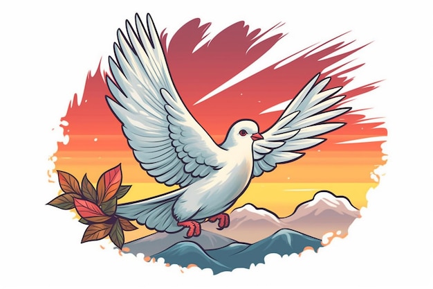 Stylisation du dessin animé Peaceful Dove AR 32