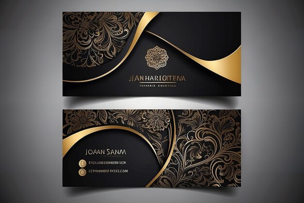 Photo stylish black and golden business card design