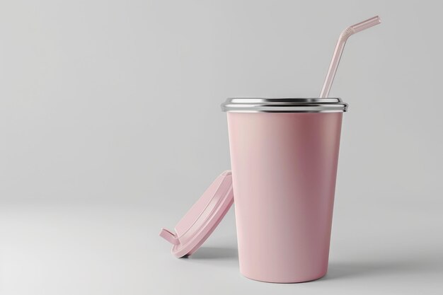 Stylish Skinny Tumbler Mug avec couvercle et maquette de paille parfait pour vos besoins de boissons 3D