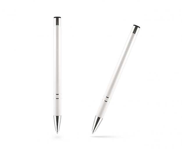 Stylo blanc isolé sur fond blanc