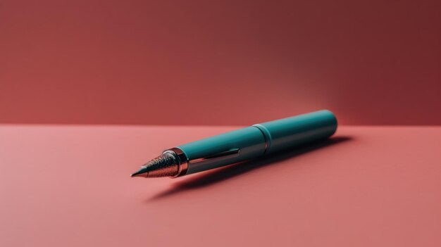 Un stylo sur fond rouge avec le mot stylo dessus.