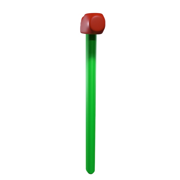 Photo un stylo en métal vert avec un capuchon rouge dessus.