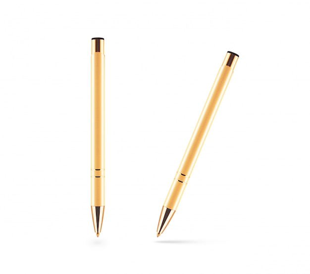 Stylo d'or isolé