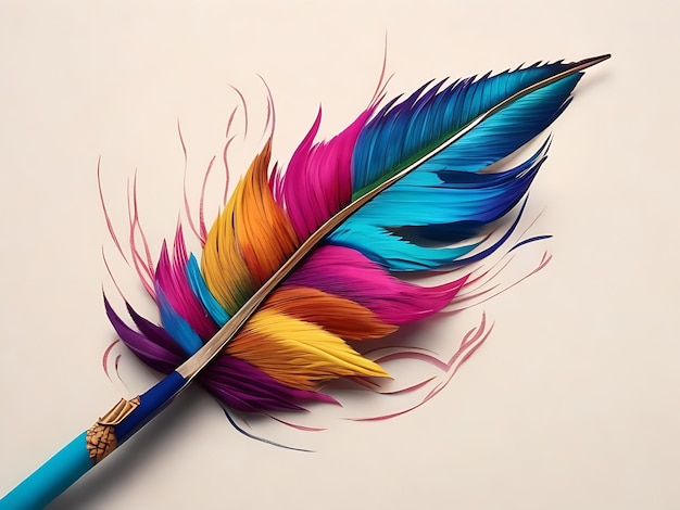 Photo un stylo à plume dessine une ligne colorée.