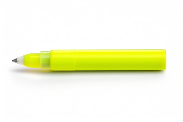 un stylo vert et jaune avec une couverture verte.