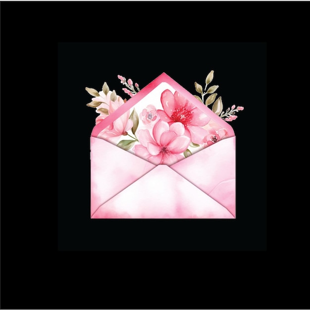 Sublimation de l'enveloppe rose de la Saint-Valentin avec des cliparts