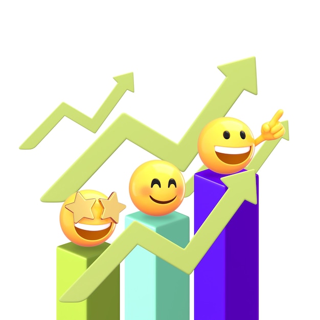 Succès commercial autocollant emoji png illustration 3D fond transparent