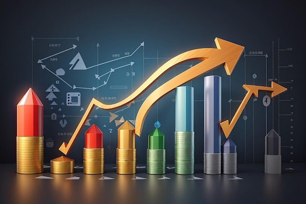 Succès commercial et concept de flèche de graphique de croissance