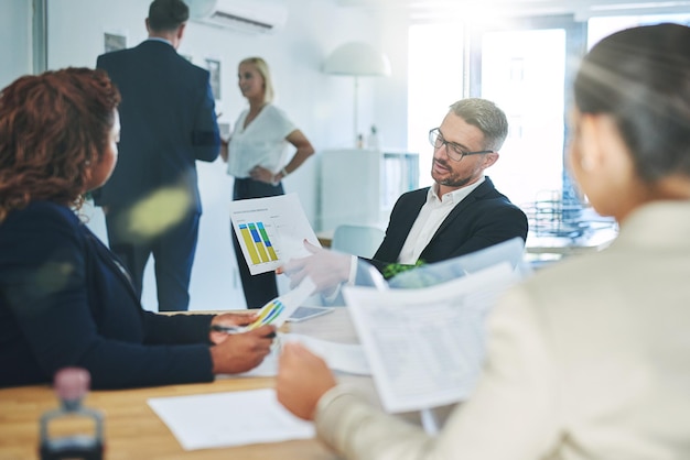 Le succès est le produit d'une photo de travail d'équipe de collègues d'entreprise travaillant ensemble dans leur bureau