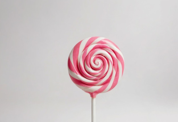 une sucette en forme de canne à bonbons rose et blanche