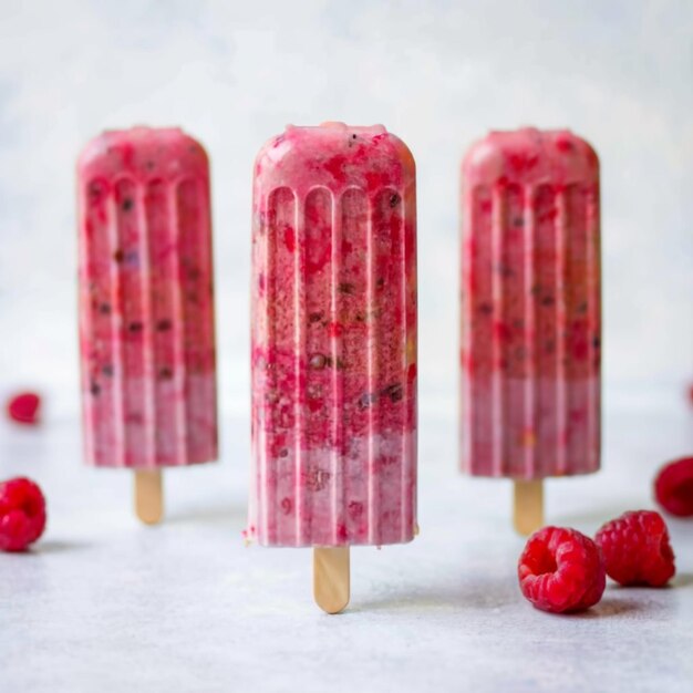 Photo des sucettes à la framboise à la chia