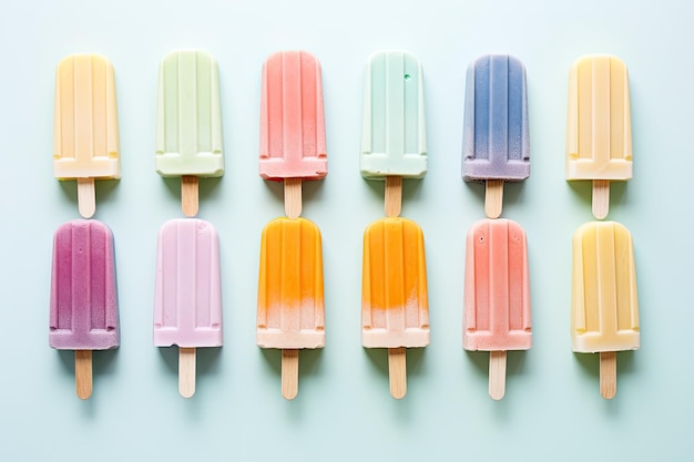 Sucettes glacées d'été sucrées Un délicieux paradis pastel