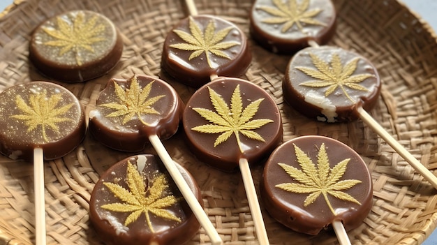 Des sucettes de sucettes au chocolat infusées de cannabis